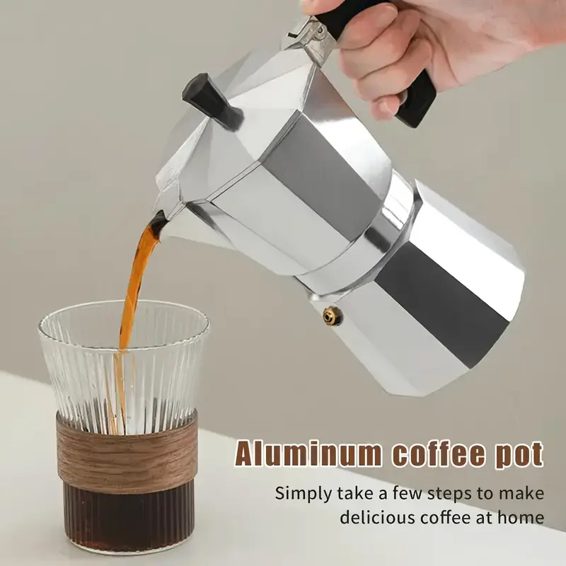 Coffee Equipment Accessories - Klassischer Aluminium-Moka-Kocher 50-300ML Haushalts-Espressomaschine für Herdplatten,